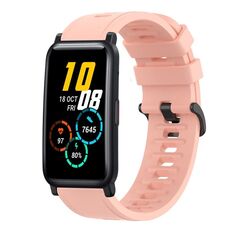 Cinturino per orologio in silicone morbido a tinta unita For Honor Watch ES 20 mm (rosa)