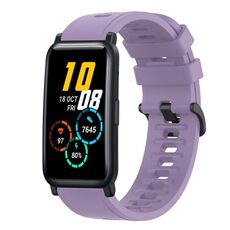 Cinturino per orologio in silicone morbido a tinta unita For Honor Watch ES 20 mm (viola)