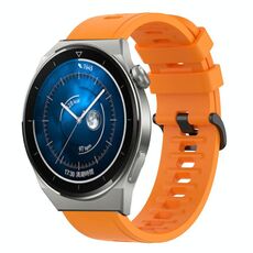 Per Huawei Watch GT3 Pro 46mm 22MM Cinturino in silicone morbido a tinta unita (arancione)