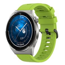 Per Huawei Watch GT3 Pro 46mm 22MM Cinturino in silicone morbido a tinta unita (verde lime)