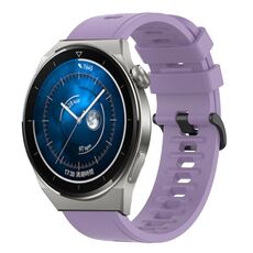 Per Huawei Watch GT3 Pro 46mm 22MM Cinturino in silicone morbido a tinta unita (viola)