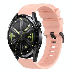 Per Huawei Watch GT3 46mm 22MM Cinturino in silicone morbido a tinta unita (rosa)