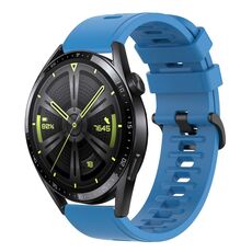 Per Huawei Watch GT3 46mm 22MM Cinturino in silicone morbido a tinta unita (blu)