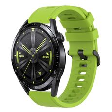 Per Huawei Watch GT3 46mm 22MM Cinturino in silicone morbido a tinta unita (verde lime)