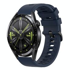 Per Huawei Watch GT3 46mm 22MM Cinturino in silicone morbido a tinta unita (blu notte)