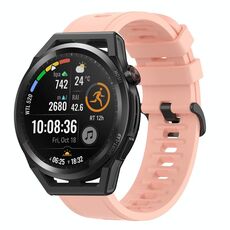 Per Huawei Watch GT Runner 22MM Cinturino in silicone morbido a tinta unita (rosa)