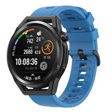 Per Huawei Watch GT Runner 22MM Cinturino in silicone morbido a tinta unita (blu)