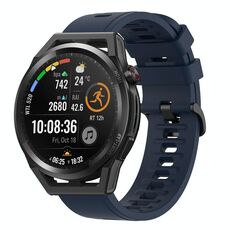 Per Huawei Watch GT Runner 22MM Cinturino in silicone morbido a tinta unita (blu notte)