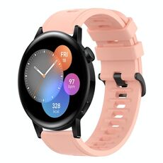 Per Huawei Watch 3 22MM Cinturino in silicone morbido a tinta unita (rosa)