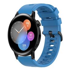 Per Huawei Watch 3 22MM Cinturino in silicone morbido a tinta unita (blu)