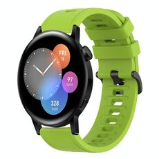 Per Huawei Watch 3 22MM Cinturino in silicone morbido a tinta unita (verde lime)