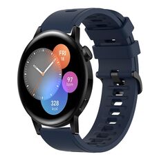 Per Huawei Watch 3 22MM Cinturino in silicone morbido a tinta unita (blu notte)