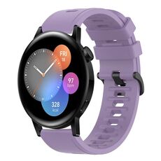 Per Huawei Watch 3 22MM Cinturino in silicone morbido a tinta unita (viola)
