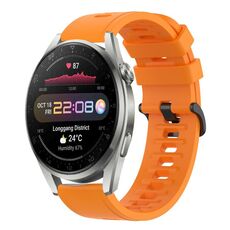 Per Huawei Watch 3 Pro 22MM Cinturino in silicone morbido a tinta unita (arancione)