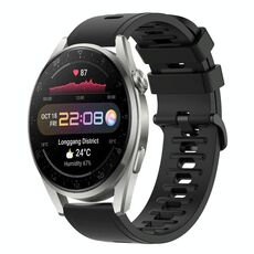 Per Huawei Watch 3 Pro 22MM Cinturino in silicone morbido a tinta unita (nero)