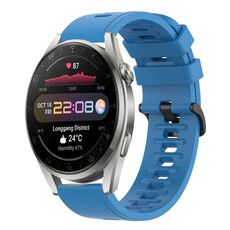 Per Huawei Watch 3 Pro 22MM Cinturino in silicone morbido a tinta unita (blu)