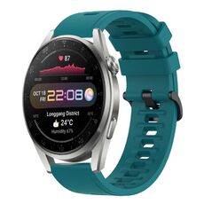 Per Huawei Watch 3 Pro 22MM Cinturino in silicone morbido a tinta unita (verde)