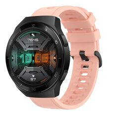 Per Huawei Watch GT 2E 22MM Cinturino in silicone morbido a tinta unita (rosa)