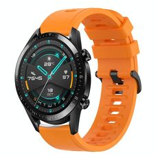 Per Huawei GT2 46mm 22MM Cinturino in silicone morbido a tinta unita (arancione)
