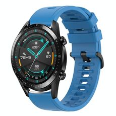 Per Huawei GT2 46mm 22MM Cinturino in silicone morbido a tinta unita (blu)