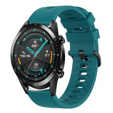 Per Huawei GT2 46mm 22MM Cinturino in silicone morbido a tinta unita (verde)