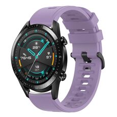 Per Huawei GT2 46mm 22MM Cinturino in silicone morbido a tinta unita (viola)