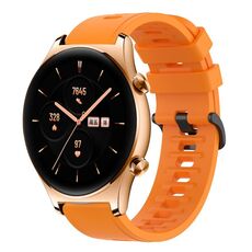 Cinturino per orologio in silicone morbido a tinta unita For Honor Watch GS 3 22MM (arancione)