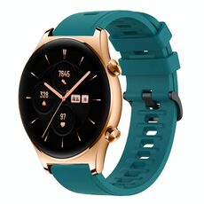 For Honor Watch GS 3 22MM Cinturino in silicone morbido a tinta unita (verde)