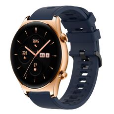 Cinturino per orologio in silicone morbido a tinta unita For Honor Watch GS 3 22MM (blu notte)