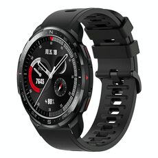 For Honor Watch GS Pro 22MM Cinturino in silicone morbido a tinta unita (nero)