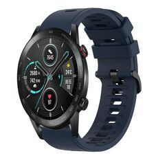 For Honor Magic Watch 2 46mm 22MM Cinturino in silicone morbido a tinta unita (blu notte)