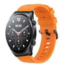 Per Xiaomi MI Watch S1 Cinturino per orologio in silicone morbido a tinta unita da 22 mm (arancione)