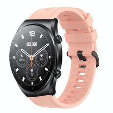 Per Xiaomi MI Watch S1 Cinturino per orologio in silicone morbido a tinta unita da 22 mm (rosa)