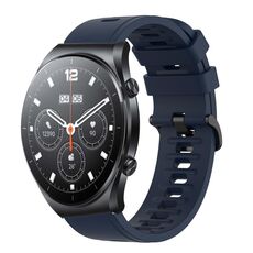 Per Xiaomi MI Watch S1 Cinturino per orologio in silicone morbido a tinta unita da 22 mm (blu notte)