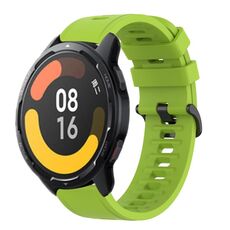 Per Xiaomi MI Watch S1 Pro 22mm Cinturino in silicone morbido a tinta unita (verde lime)