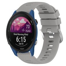 Per Garmin Forerunner 255S 18mm cinturino in silicone a tinta unita (grigio)