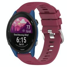 Per Garmin Forerunner 255S 18mm cinturino in silicone a tinta unita (rosso vino)
