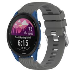 Per Garmin Forerunner 255S 18mm cinturino in silicone a tinta unita (grigio scuro)