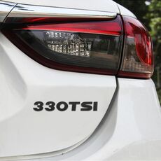 Auto 330TSI Modello 3D Adesivi decorativi personalizzati in metallo, dimensioni: 11,5x2,5x0,5 cm (Nero)