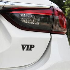 Adesivi decorativi personalizzati in metallo VIP monopezzo per auto, dimensioni: 5,5x2,5x0,5 cm (nero)