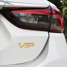 Adesivi decorativi personalizzati in metallo VIP per auto divisa, dimensioni: 7,5 x 3 x 0,5 cm (Oro)