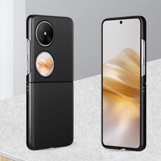 Custodia per telefono con texture in fibra di carbonio Kevlar per Huawei Pocket 2 ViLi serie TC (nera)