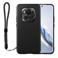 Custodia per telefono con texture in fibra di carbonio Kevlar serie TC per Honor Magic6 ViLi (nera)