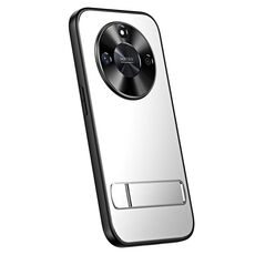 Per Honor X50 R-JUST RJ-61 Galvanotecnica TPU satinato + Custodia per PC con supporto (Argento)