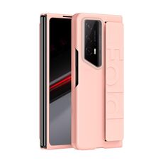 Per Honor Magic V2 RSR Pelle Elastica con impugnatura da polso Cover posteriore Custodia per telefono (rosa)