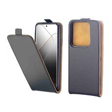 Custodia per telefono in pelle con vibrazione verticale Xiaomi 14 Pro con slot per schede (nera)
