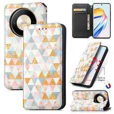Per Honor X9b CaseNeo Custodia per telefono in pelle magnetica colorata (rombo)