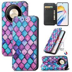 Per Honor X9b CaseNeo Custodia per telefono in pelle magnetica colorata (scaglie viola)