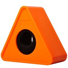 Logo del microfono per intervista Flag Station, specifiche: triangolare arancione