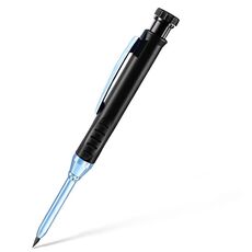Matita per la lavorazione del legno con punta lunga in metallo, foro profondo, pennarello ad asciugatura rapida, colore: penna nera
